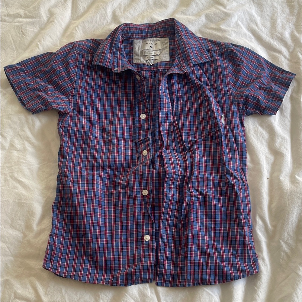 Quiksilver Kids Plaid Shirt - Blue and Red